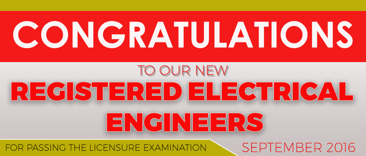 Congratulations to our new Registered Electrical Engineers