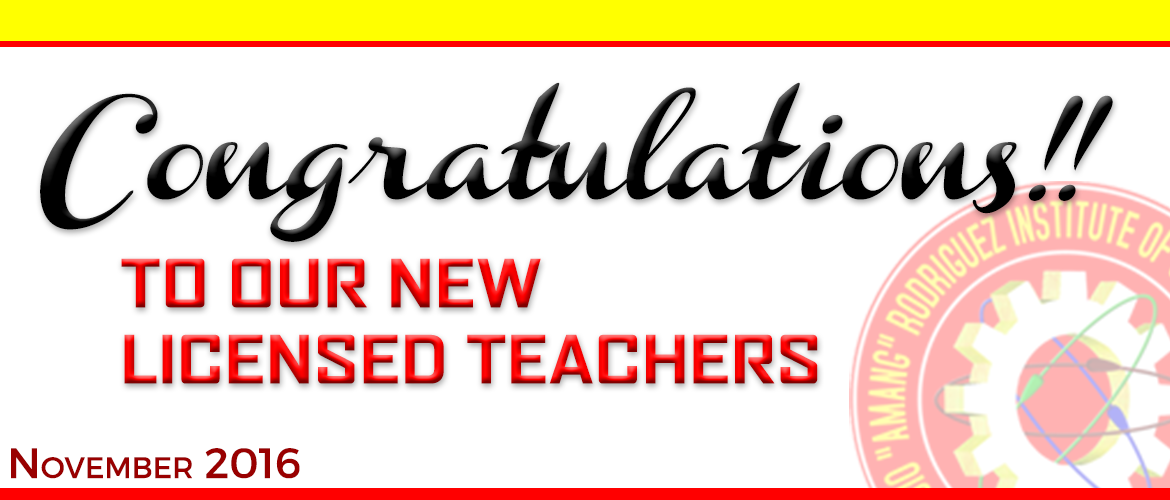 Congratulations to our New Licensed Teachers