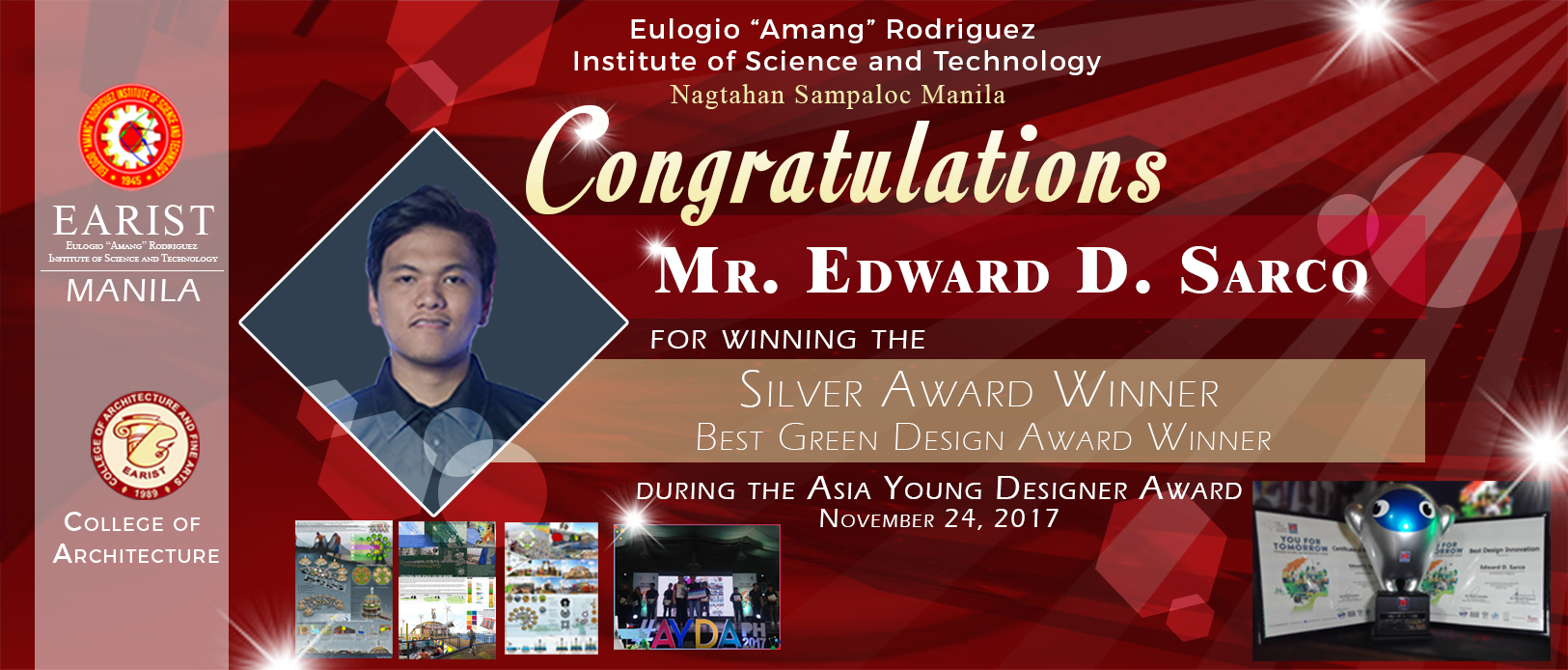 Asia Young Designer Award, Silver Awardee Mr. Edward D. Sarco